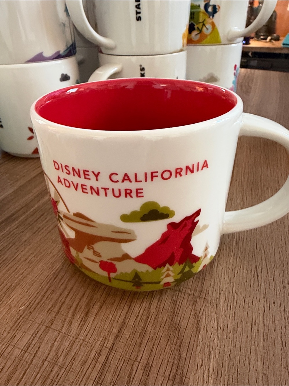 Starbucks You Are Here Disney California Adventure Red-Accent Ceramic Mug